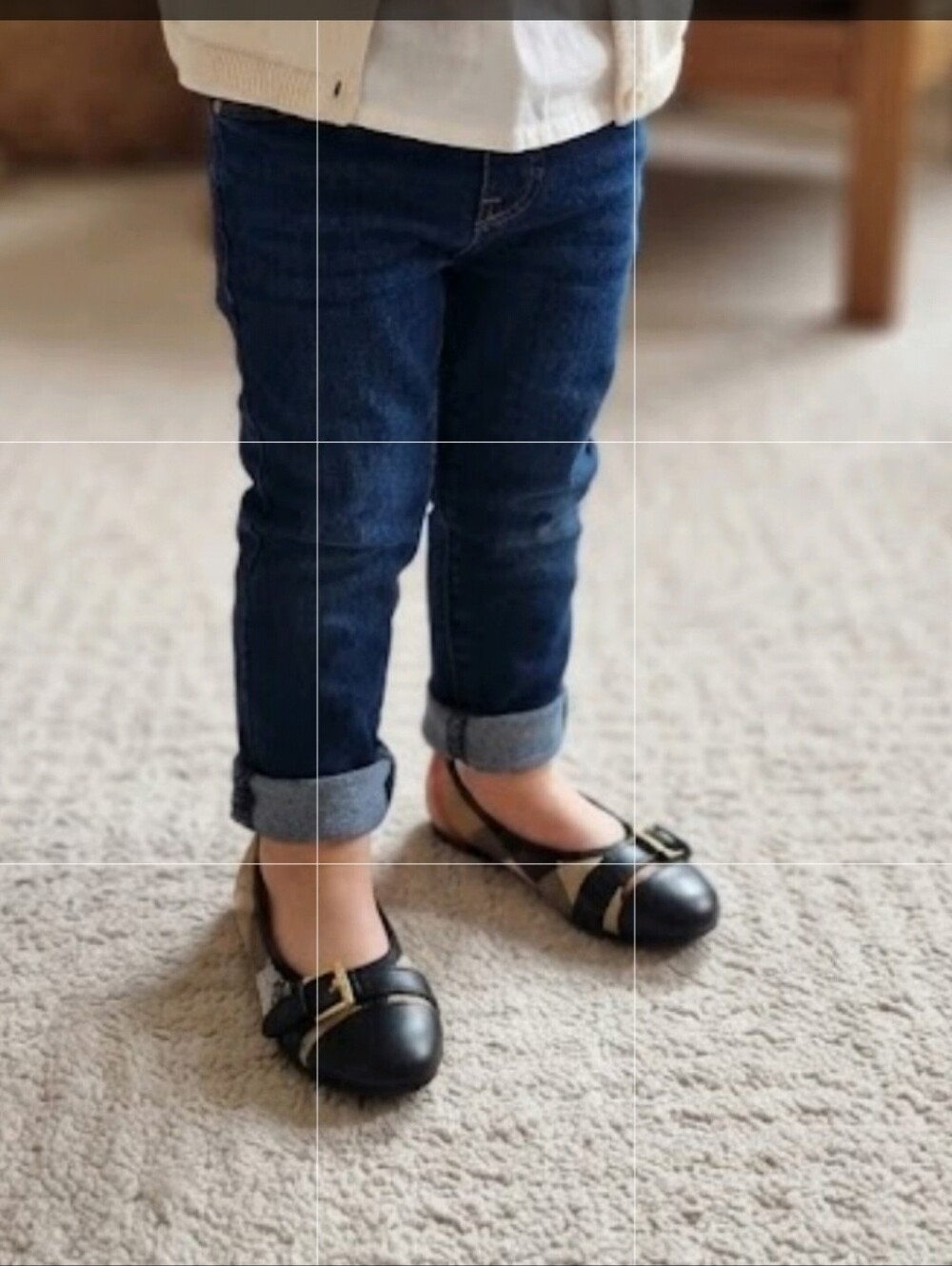 Burberry Classic Check Canvas & Leather Buckle Flats